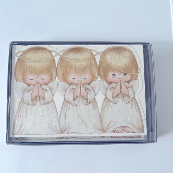 Popular Vintage Christmas Cards with Praying Angels & One Angel with Tilted Halo - Picture 1 of 10